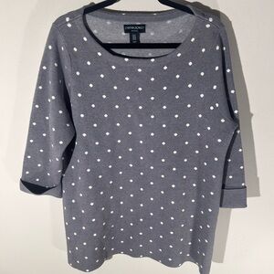 Cynthia  Rowley 1x cottagecore Gray Polka Dot Women's Top